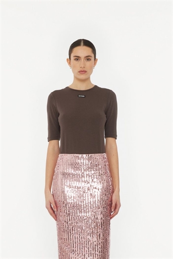 Rotate, Short sleeve t-shirt, Chocolate brown
